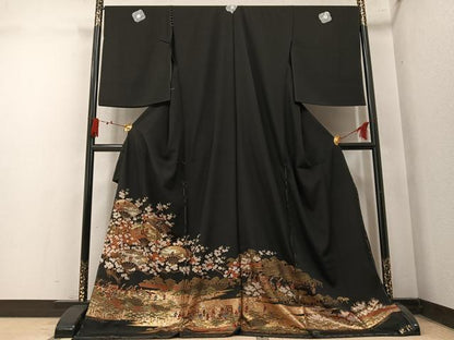 平和屋着物●豪華黒留袖　洛中紀行　本金箔　仮絵羽　正絹　逸品　未使用　AABM6314ph