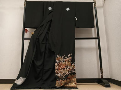 平和屋着物●豪華黒留袖　洛中紀行　本金箔　仮絵羽　正絹　逸品　未使用　AABM6314ph