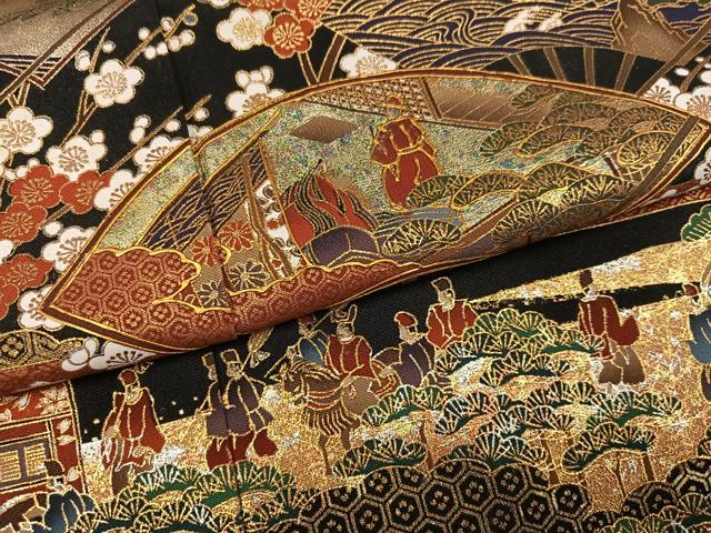 平和屋着物●豪華黒留袖　洛中紀行　本金箔　仮絵羽　正絹　逸品　未使用　AABM6314ph