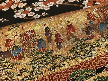 平和屋着物●豪華黒留袖　洛中紀行　本金箔　仮絵羽　正絹　逸品　未使用　AABM6314ph