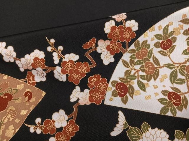 平和屋着物●豪華黒留袖　駒刺繍　地紙雪輪草花文　金彩　仮絵羽　正絹　逸品　未使用　AABM6320ph