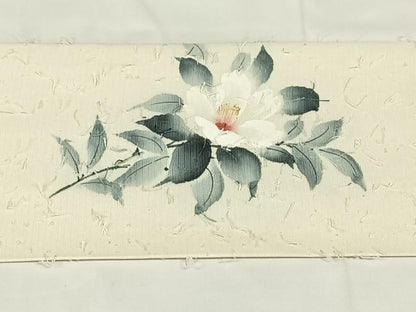 平和屋着物◎九寸名古屋帯　作家物　手描き　髭紬　金彩　正絹　逸品　AABM6446dk