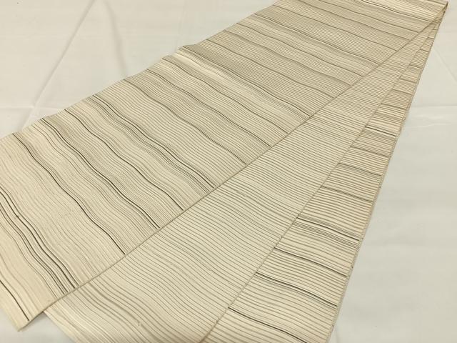 平和屋着物◎八寸名古屋帯　横段文　正絹　逸品　AABM6468dk