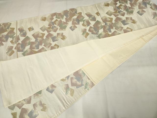 平和屋着物◎六通柄袋帯　色紙重ね文　金糸　正絹　逸品　AABM6486od