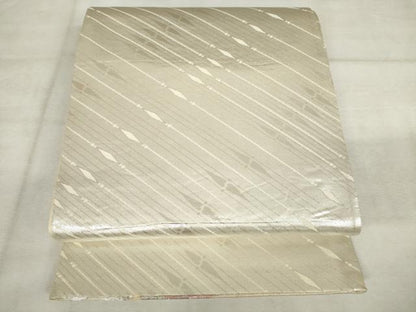 平和屋着物◎両面六通柄袋帯　飛鶴文　銀糸　正絹　逸品　AABM6487od