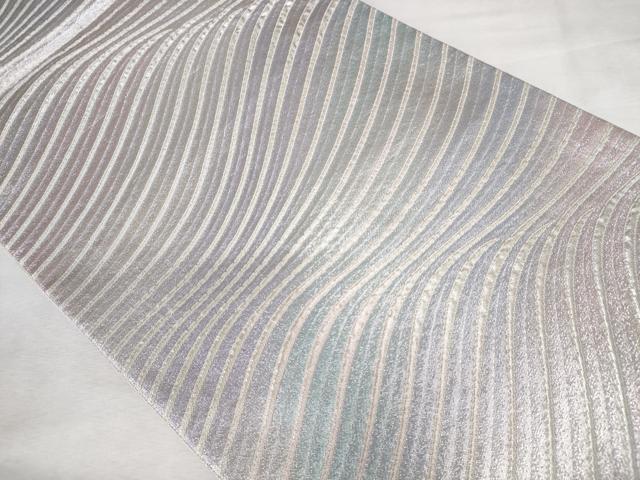 平和屋着物◎佐賀錦　六通柄袋帯　流水文　銀糸　正絹　逸品　AABM6496od