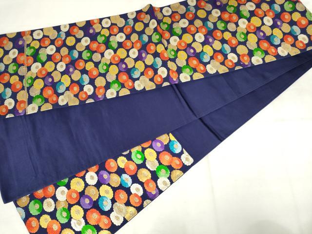 平和屋着物◎六通柄袋帯　唐織　光琳菊　金糸　正絹　逸品　AABM6508od