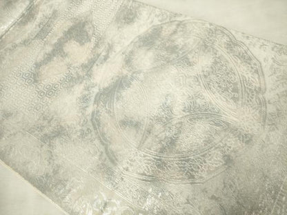 平和屋着物◎六通柄袋帯　正倉院花文　銀糸　正絹　逸品　AABM6529od