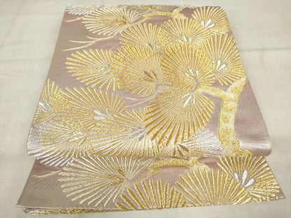 平和屋着物◎六通柄袋帯　唐織　松文　金銀糸　正絹　逸品　AABM6582od