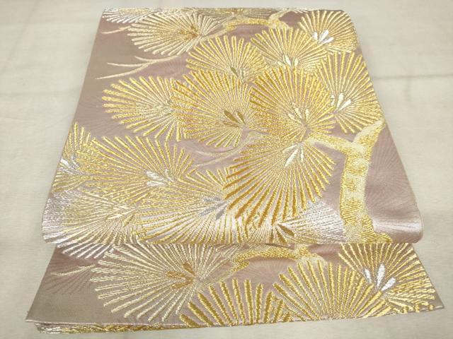平和屋着物◎六通柄袋帯　唐織　松文　金銀糸　正絹　逸品　AABM6582od