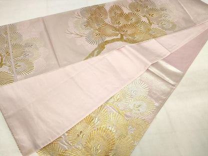平和屋着物◎六通柄袋帯　唐織　松文　金銀糸　正絹　逸品　AABM6582od
