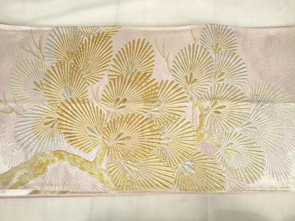 平和屋着物◎六通柄袋帯　唐織　松文　金銀糸　正絹　逸品　AABM6582od