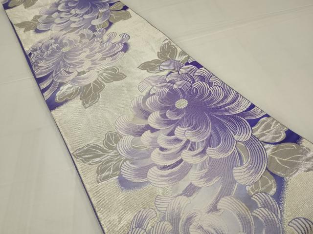 平和屋着物◎六通柄袋帯　唐織　乱菊　銀糸　正絹　逸品　AABM6604ou