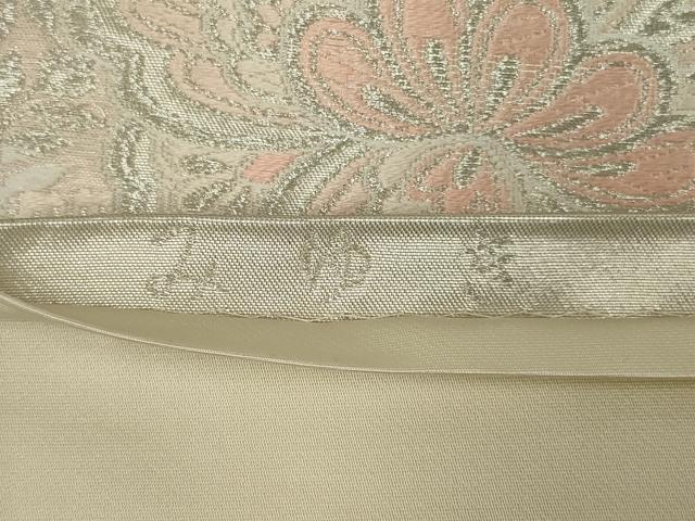平和屋着物◎六通柄袋帯　唐織　更紗花唐草文　銀糸　正絹　逸品　AABM6616ou