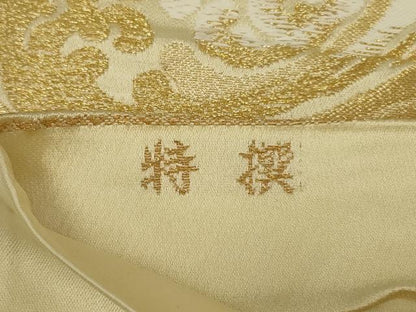 平和屋着物◎六通柄袋帯　立波文　金銀糸　正絹　逸品　AABM6621ou