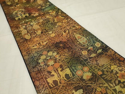 平和屋着物◎六通柄袋帯　鳥獣花文　金糸　正絹　逸品　AABM6626ou