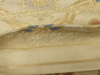 平和屋着物◎六通柄本袋帯　蜀江花文　金糸　正絹　逸品　AABM6628ou
