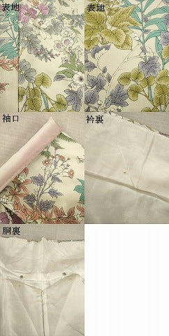 平和屋着物●上質な小紋　草花文　正絹　逸品　AABM6641ck
