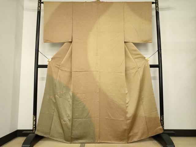 平和屋着物●訪問着　総刺繍　吹き寄せ文　暈し染め　正絹　逸品　AABM6645ck