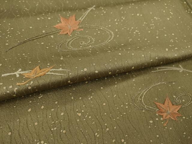平和屋着物●訪問着　総刺繍　吹き寄せ文　暈し染め　正絹　逸品　AABM6645ck