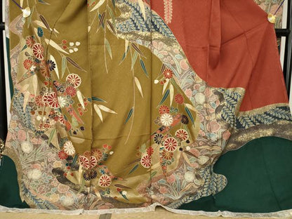 平和屋着物●豪華振袖　辻が花　吉祥花文　金彩　仮絵羽　逸品　未使用　AABM6649ck