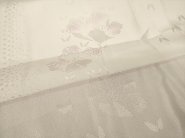 平和屋着物●長襦袢　無双仕立て　花蝶地紋　暈し染め　三越扱い　正絹　逸品　AABM6658ck