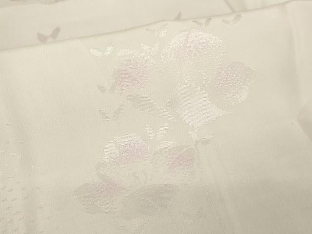 平和屋着物●長襦袢　無双仕立て　花蝶地紋　暈し染め　三越扱い　正絹　逸品　AABM6658ck