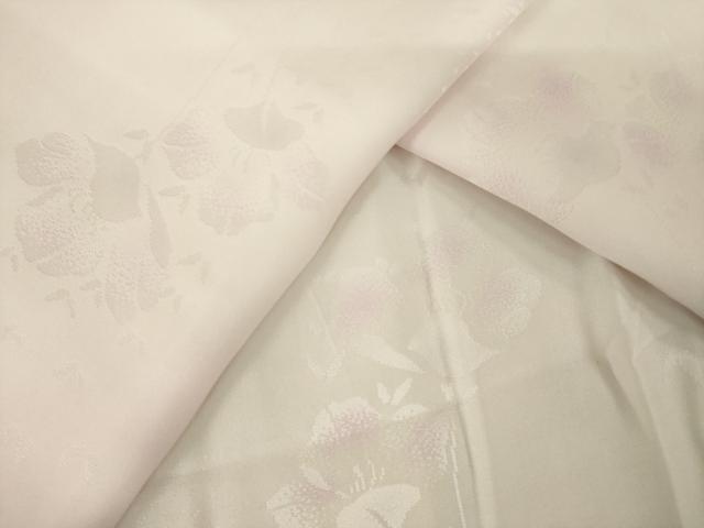 平和屋着物●長襦袢　無双仕立て　花蝶地紋　暈し染め　三越扱い　正絹　逸品　AABM6658ck