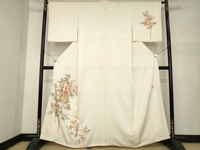 平和屋着物●金彩友禅　卓越技能者・名工・和田光正　訪問着　枝花文　金銀彩　正絹　逸品　AABM6665ck