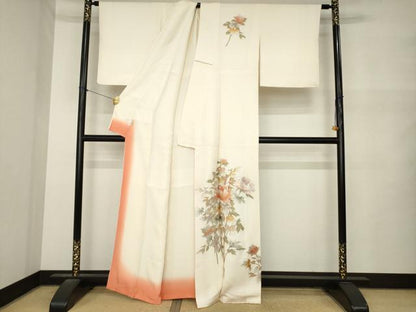 平和屋着物●金彩友禅　卓越技能者・名工・和田光正　訪問着　枝花文　金銀彩　正絹　逸品　AABM6665ck