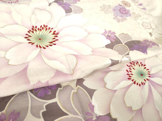 平和屋着物●豪華振袖　刺繍　舞花文　金糸　金彩　ロング丈　正絹　逸品　AABM6688ck