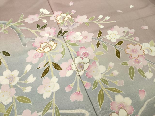 平和屋着物●豪華色留袖　駒刺繍　枝垂れ桜　渡し船　暈し染め　金彩　正絹　逸品　AABM6690ck