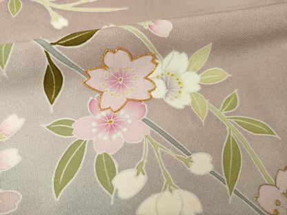 平和屋着物●豪華色留袖　駒刺繍　枝垂れ桜　渡し船　暈し染め　金彩　正絹　逸品　AABM6690ck