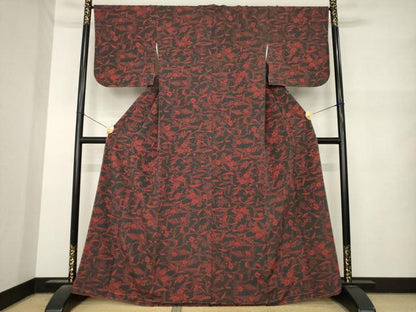 平和屋着物●上質な小紋　枝花文　ますいわ屋扱い　正絹　逸品　未使用　AABM6692ck