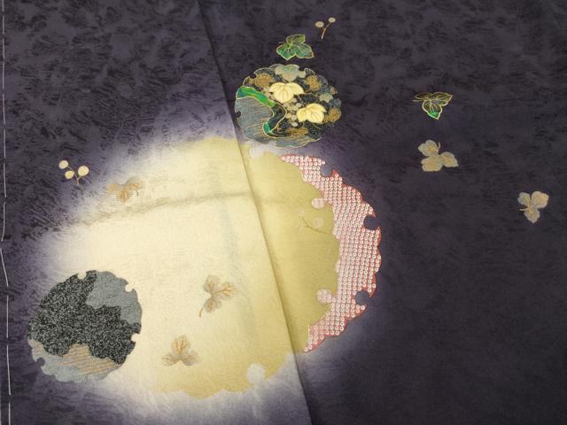平和屋着物●螺鈿作家　藤本隆士　訪問着　螺鈿　雪輪蔦草文　金彩　正絹　逸品　未使用　AABM6706ck