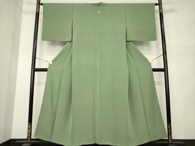 平和屋着物●上質な色無地　岩井茶色　正絹　逸品　AABM6716ck