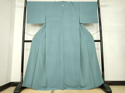 平和屋着物●上質な色無地　錆鉄御納戸色　正絹　逸品　AABM6719ck