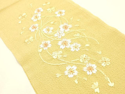 平和屋着物▼和装小物　半衿　まとめて5点　刺繍　花柄　金糸　未使用　AABM6738ay