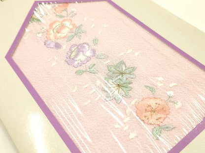 平和屋着物▼和装小物　半衿　まとめて5点　刺繍　花柄　金糸　未使用　AABM6738ay