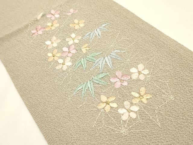 平和屋着物▼和装小物　半衿　まとめて5点　刺繍　花柄　金糸　未使用　AABM6738ay
