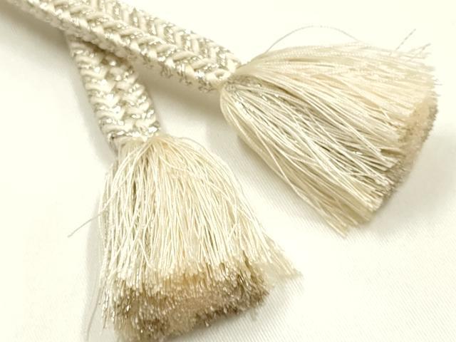 平和屋着物●極上　有職組紐道明　帯締め　冠組　宮内庁御用　国立博物館御用　東京芸術大学御用　銀糸 　逸品　AABM6771ay