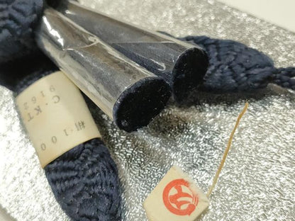 平和屋着物▼男性　和装小物　羽織紐3点　紺色系　切り房・撚り房　逸品　未使用　AABM6975ay