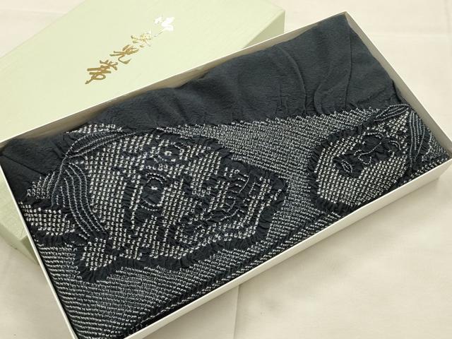 平和屋着物▼男性　和装小物　兵児帯　絞り　般若とおかめ　箱付き　逸品　AABM6981ay