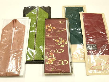 平和屋着物▼和装小物　重ね衿・伊達衿　まとめて5点　千晃　金糸　金彩　やまと誂製　逸品　未使用　AABM6992ay