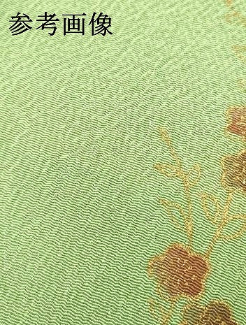平和屋本店●和装小物　帯締め・帯揚げセット　平組　枝花文　金糸　金彩　正絹　逸品　未使用　AABM6995ay