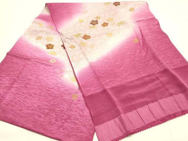 平和屋本店●和装小物　帯締め・帯揚げセット　大和高麗組　霞花文　金糸　金彩　暈し染め　正絹　逸品　未使用　AABM6999ay