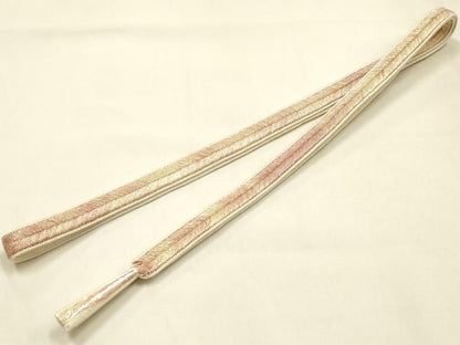 平和屋本店●和装小物　帯締め・帯揚げセット　大和高麗組　霞花文　金糸　金彩　暈し染め　正絹　逸品　未使用　AABM6999ay