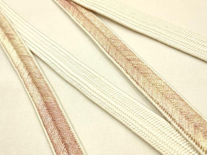 平和屋本店●和装小物　帯締め・帯揚げセット　大和高麗組　霞花文　金糸　金彩　暈し染め　正絹　逸品　未使用　AABM6999ay