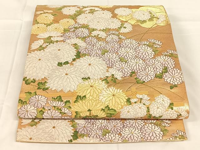 平和屋着物◎太鼓柄袋帯　唐織　花籬文　金糸　正絹　逸品　AABM7004dk