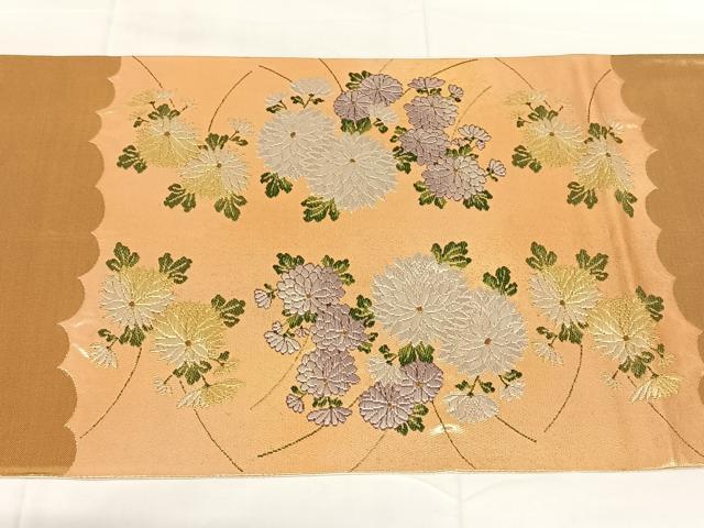 平和屋着物◎太鼓柄袋帯　唐織　花籬文　金糸　正絹　逸品　AABM7004dk